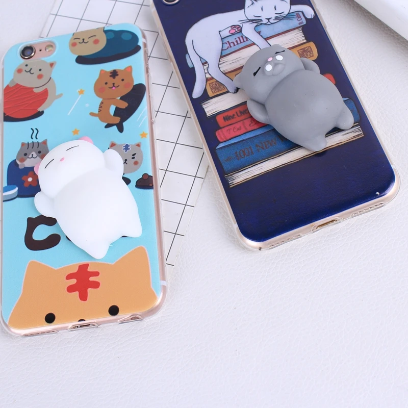 Мягкий силиконовый чехол для снятия стресса iPhone 6 S милый 7 Plus 5 5S SE |