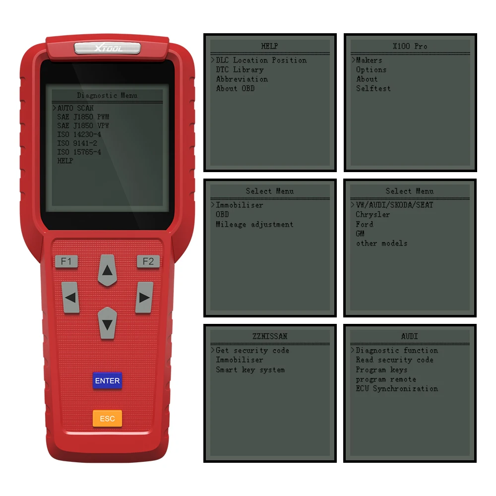 OBD2 автомобильный диагностический инструмент xtool X100 PRO автоматический Ключ Программист X100 обновленная версия с адаптером EEPROM Быстрая