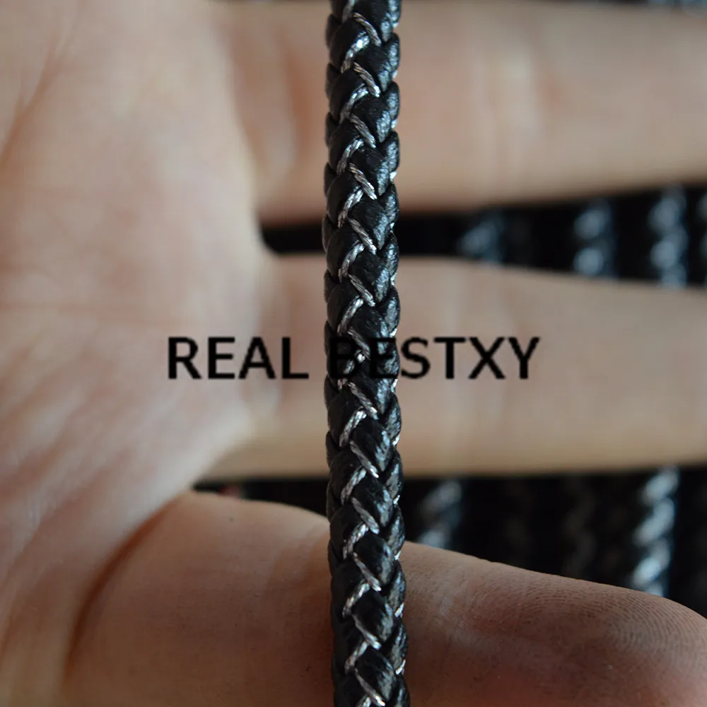 Настоящее BESTXY 5 м/лот мм кожа с серебряной нейлоновой веревкой кожаные веревочные