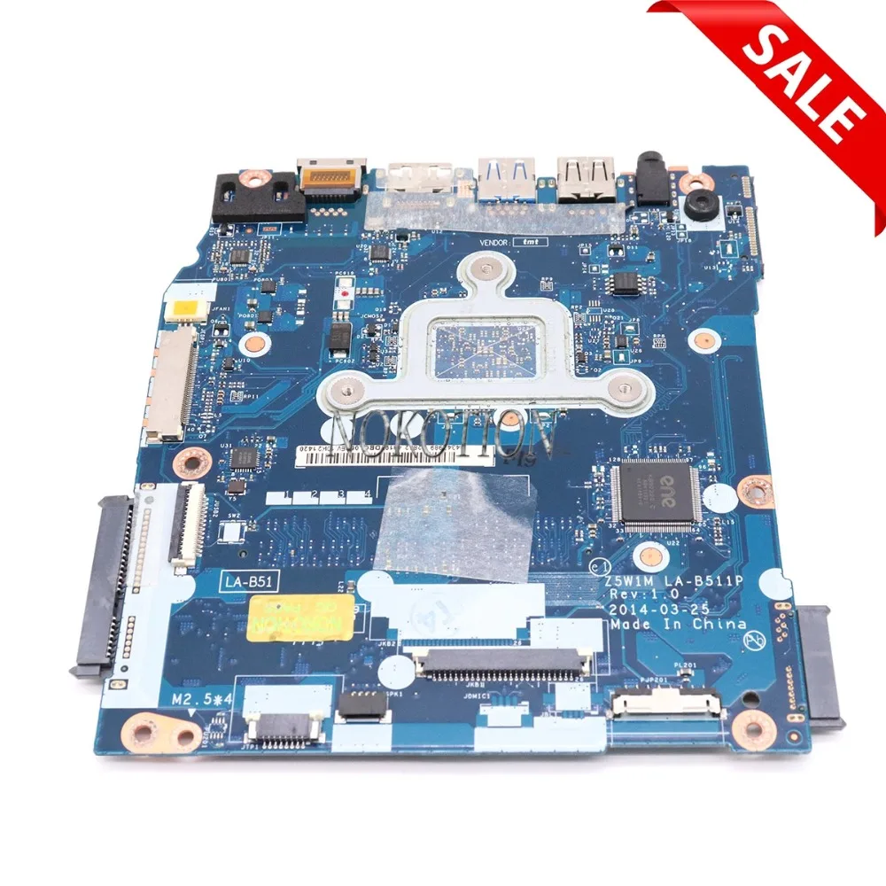 NOKOTION оригинальная материнская плата для ноутбука ACER Aspire ES1-511 NBMML11002 Z5W1M LA-B511P SR1W4 N2830 процессор DDR3 основная плата работает
