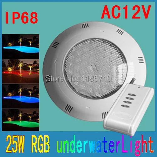 

Surface Mounted RGB Swimming Light 25W LED Pool Lamp Underwater LED Pool Light Spot Lamp With Remote Control Free Shipping
