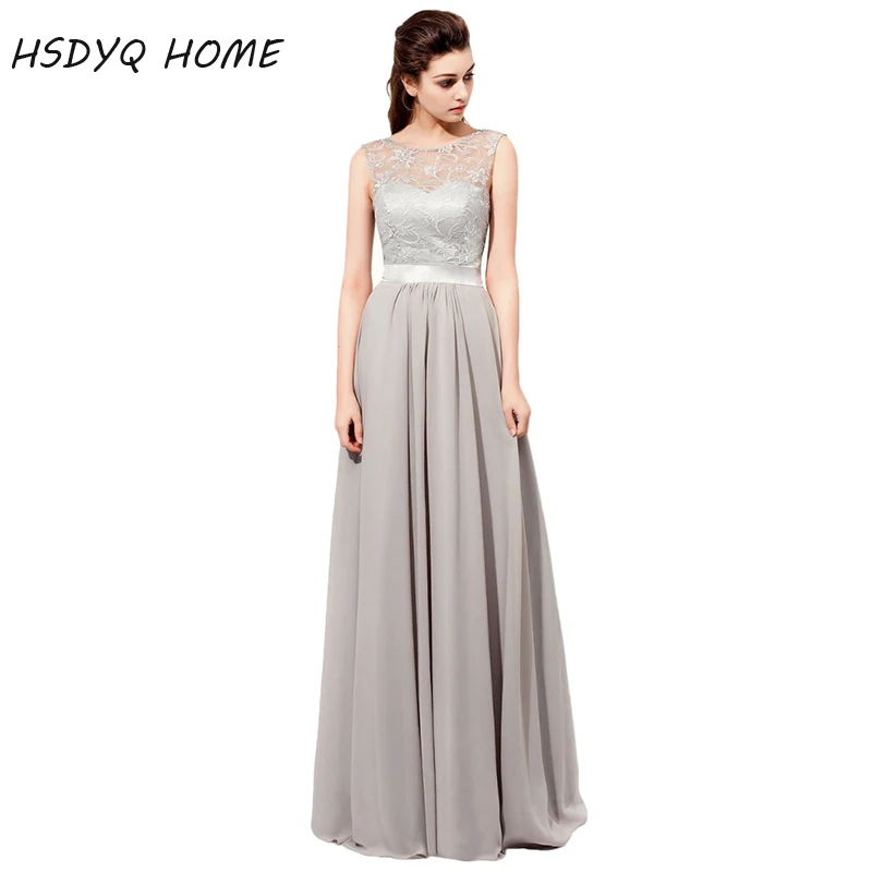 

HSDYQ домашние Серебряные платья подружек невесты с рукавами-крылышками Vestido De Festa De Casamento шифоновое вечернее платье формальное платье