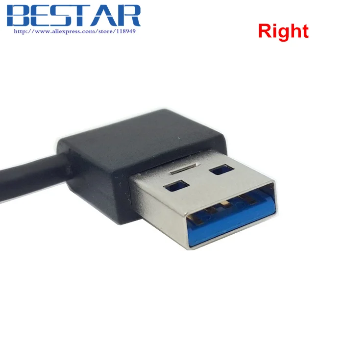 Левый и правый угловой 90 градусов USB3.0 USB 3 0 A папа к Micro B черный кабель|usb 3.0|degree angleusb