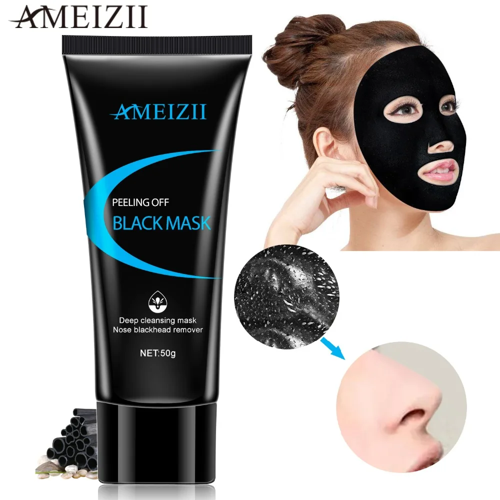AMEIZII маска для лица с углем бамбука ухода за кожей глубокое очищение носа черная