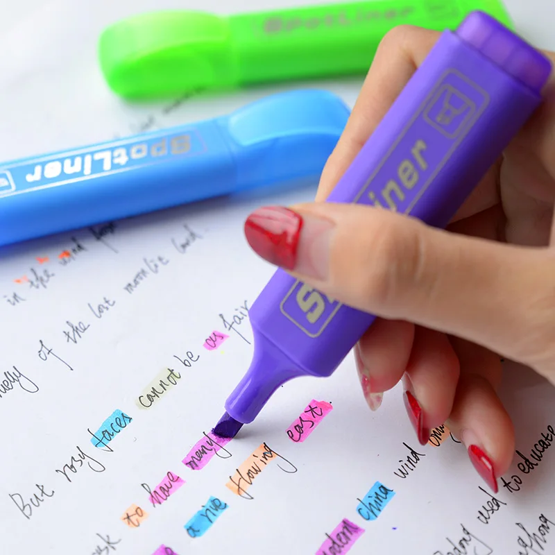 6 шт./лот флуоресцентные разноцветные конфеты ручка высокого Освещения Маркер