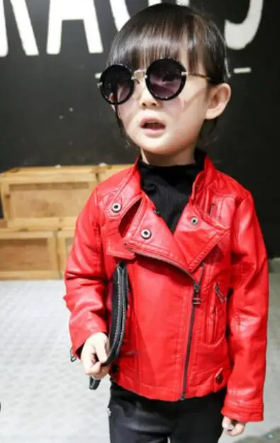 Baby girl leather jacket cardigan jaket motorcycle cycling coat outwear outdoor zipper solid tops 2018 new toddler clothes | Детская