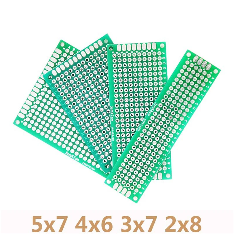 4 шт./лот 5x7 4x6 3x7 2x8 см двухсторонний Прототип PCB DIY универсальная печатная плата макет обучающая пластина для эксперимента