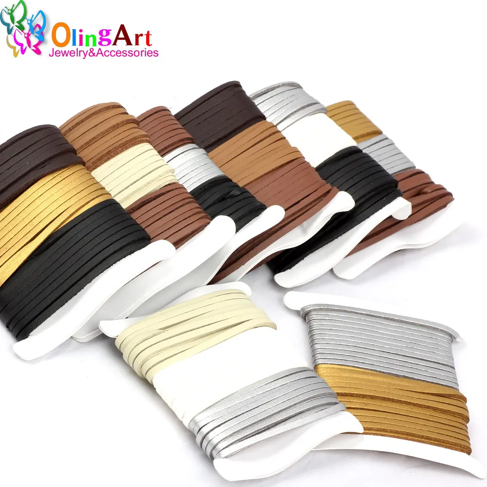 OlingArt 3*1 5 мм 9 м шнур из искусственной замши смешанные цвета аксессуары для женщин
