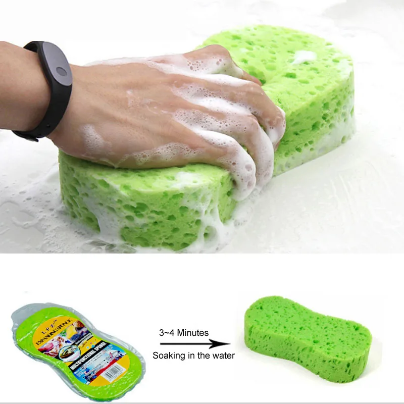 

Free Shipping 2Pcs Car Wash Tool Word 8 Shape Large Vacuum Compressed Sponge Honeycomb Vehicle Sponges Auto Beauty Waxing