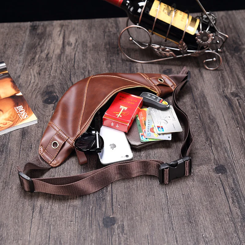 2019 Casual Leather Waist Bag Men Money Phone Fanny Pack Vintage Men's Belt Small Travel Packs Male | Багаж и сумки