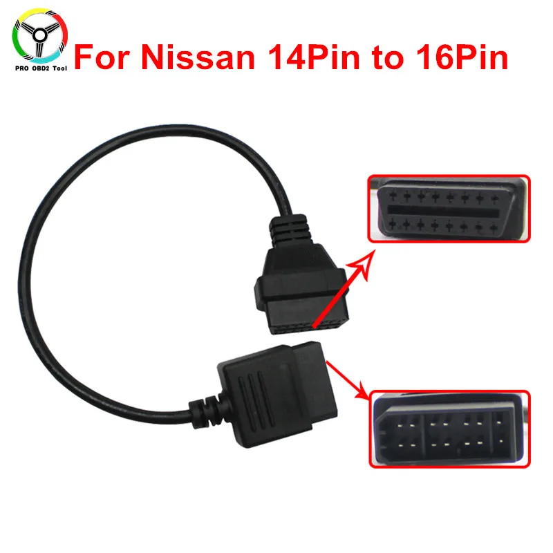 Одежда высшего качества для Nissan 14 иголок OBD2 16 контактный кабель автомобильный