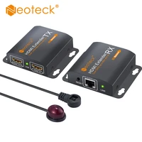 neoteck 50m hdmi extender with 2 ports hdmi splitter 1080p over 50m rj45 cat6cat7 cable txrx with ir remote hdmi extender