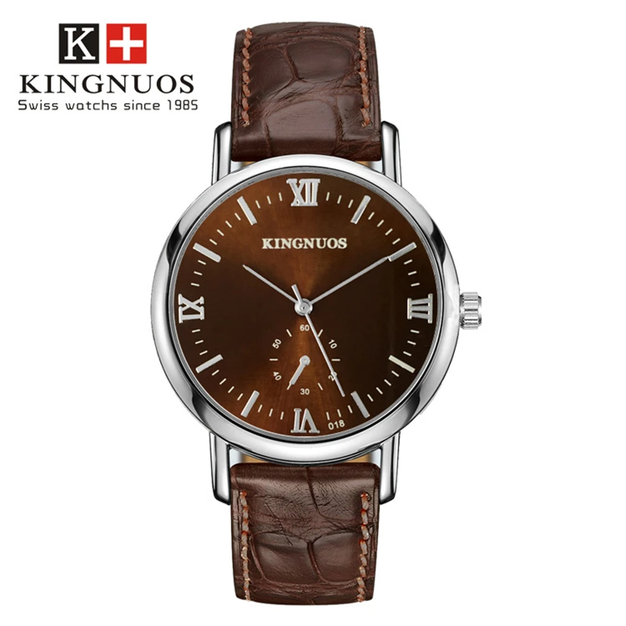 KINGNUOS кварцевые наручные часы для мужчин модные Имитационные маленькие
