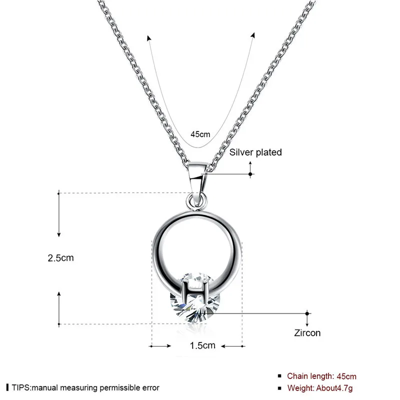 Мода круглый колье цепи & подвески посеребренная cz diamond choker ожерелье заявление