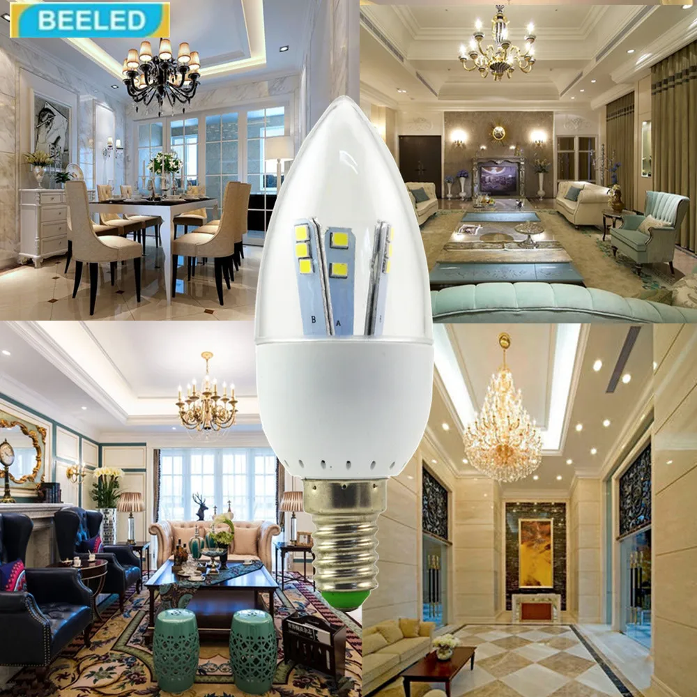 LED Candle light 3W Bulb lamp white 220V B15 E14 Crystal bulb led home decor lighting decorative | Освещение