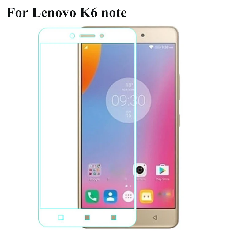 Черное 9H ультратонкое закаленное стекло для lenovo K6 Note полное покрытие Защита