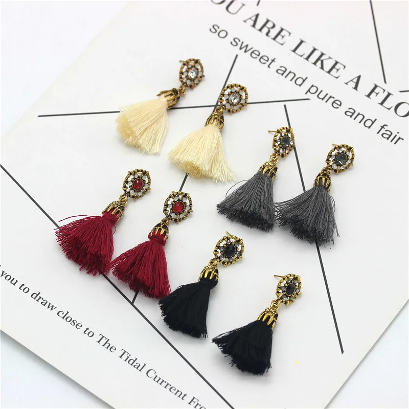 Элегантные серьги ручной работы в богемном стиле Хрустальный драгоценный камень