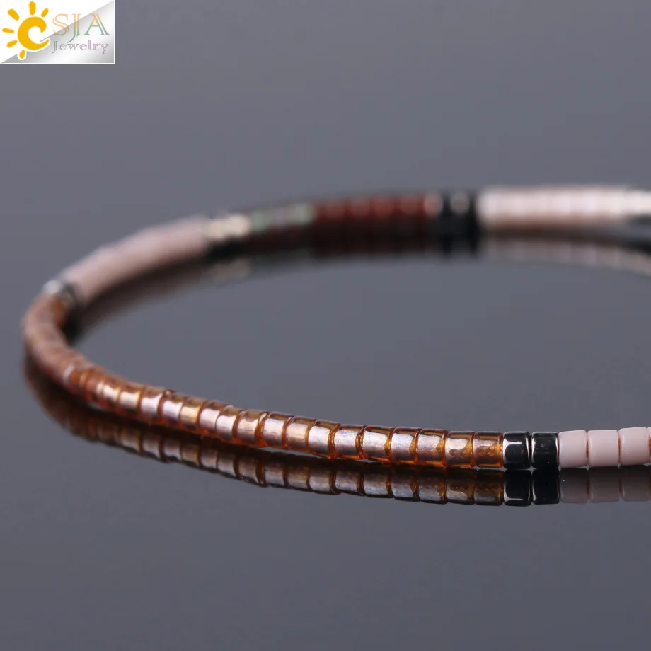CSJA Pulseira Feminina Романтический браслет из бисера Miyuki Delica богемные очаровательные