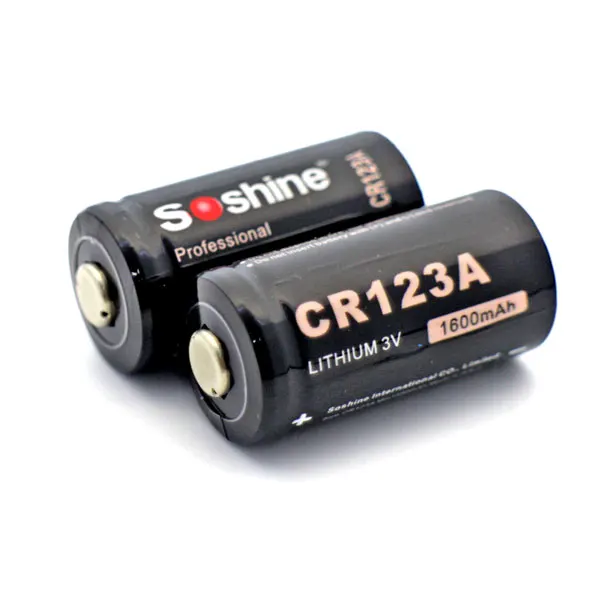 2 шт./лот Soshine 3 0 V CR123A 16340 Первичная литиевая батарея 1600mAh RCR123A с портативным