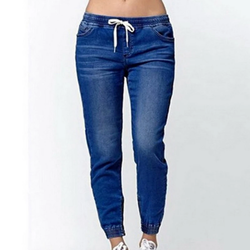 dark blue LAAMEI Весенние Новые узкие брюки винтажные джинсы с высокой талией Новые женские брюки длинные брюки свободные брюки для мальчиков размера плюс - Цвет: dark blue