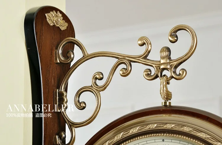 Copper town house on both sides of the watch pastoral sided clock high-grade western style living room hanging Zhong Chaojing so | Дом и сад