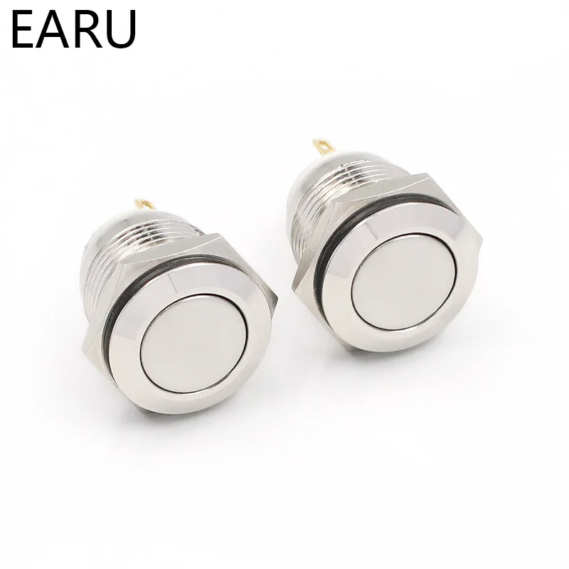 Металлическая нажимная Водонепроницаемая кнопка переключателя 16 мм без