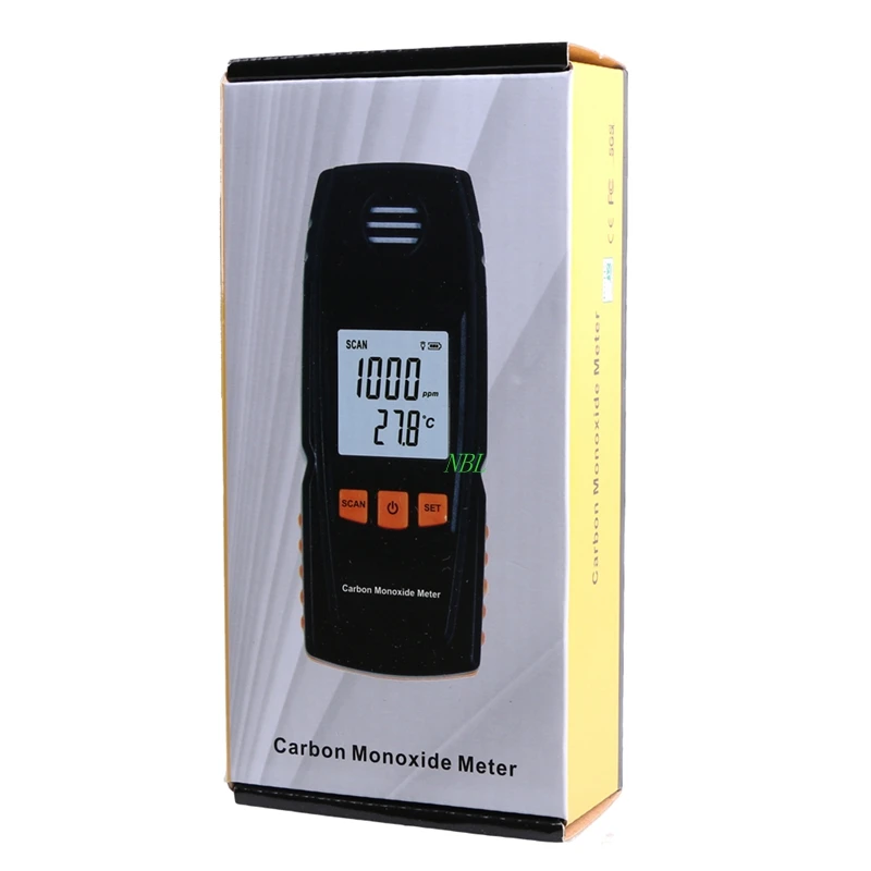 Ручной Измеритель угарного газа CO детектор Анализатор 0 1000ppm LCD Цифровой тестер