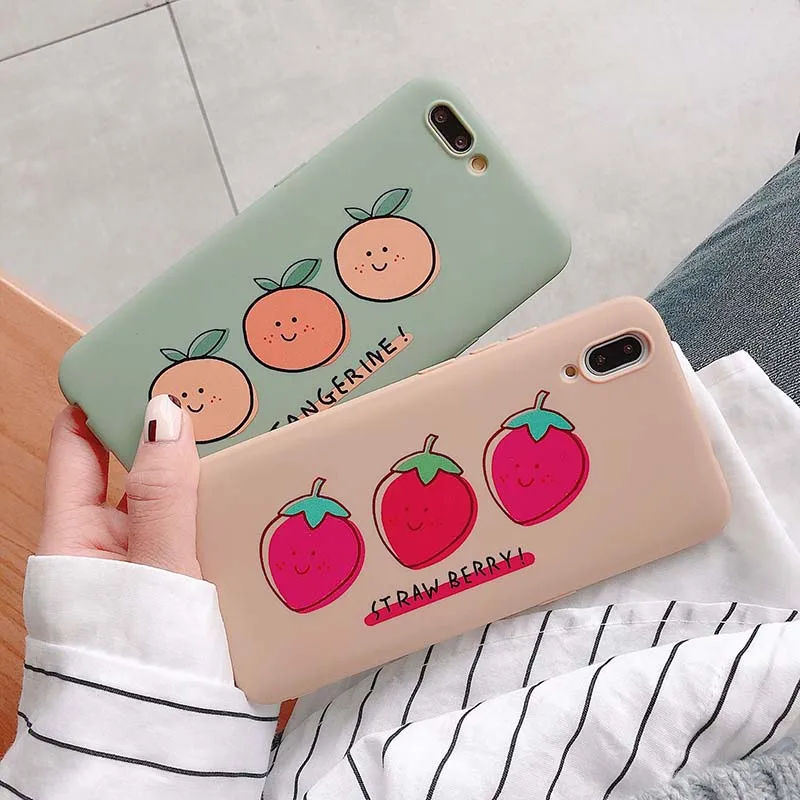 Чехол для iPhone X XR XS Max 6 6S 7 8 Plus с изображением английской буквы клубники оранжевого