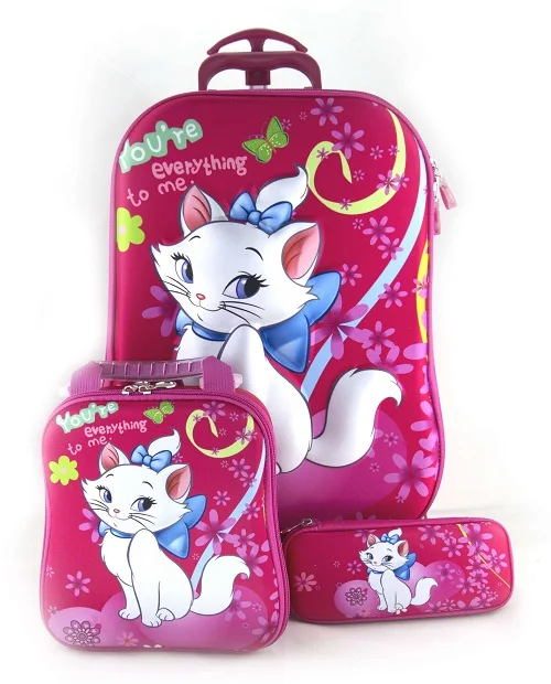 A-12 3D stereo anime trolley case Cute kids EVA Travel 3PCS/set suitcase boy girl creative cartoon pencil box children Christmas gift - Цвет: A-12
