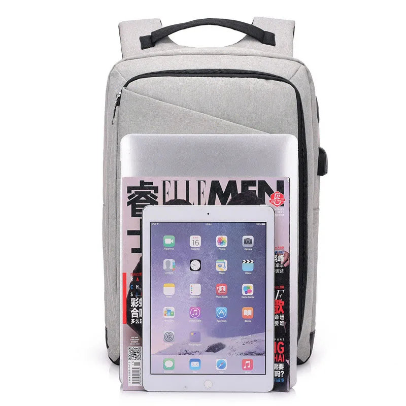 Повседневный мужской рюкзак с USB зарядкой и защитой от кражи водонепроницаемые