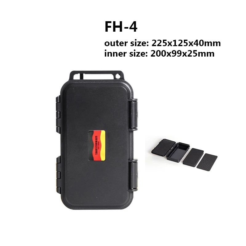 225x125x40mm Наружные противоударные коробки, защитный чехол, пластиковый ящик для инструментов, сухой ящик, защитное оборудование, инструмент для хранения, аппаратный чехол, w губка - Цвет: 225x125x40mm