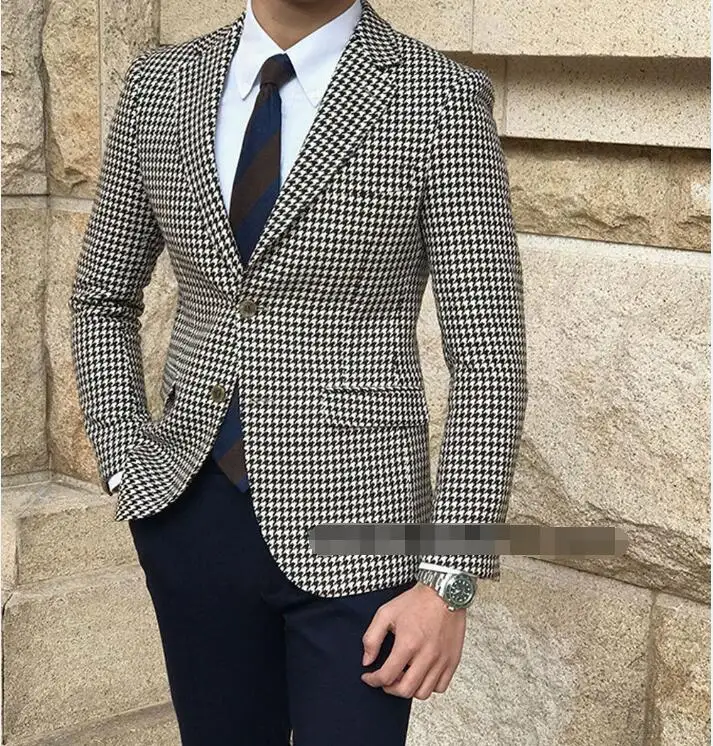 2019 черный белый цветочный узор мужской костюм Slim Fit смокинг жениха 2 шт
