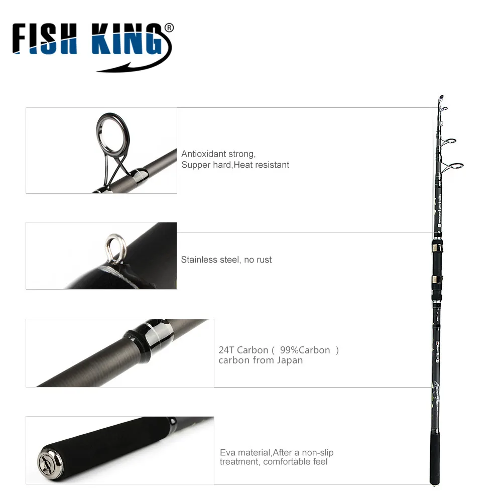 Удочка FISH KING для ловли карпа 99% карбоновая стандартная 3 6 м3 9 м длина сжатия 104 см