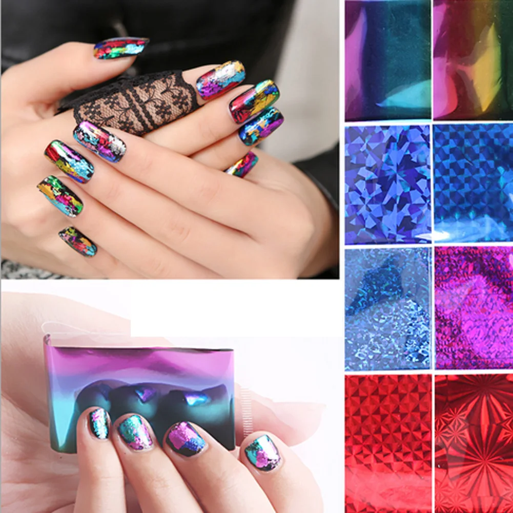 20 шт 4x20 см Смешанные цвета переводная Фольга для дизайна ногтей Звездный Дизайн