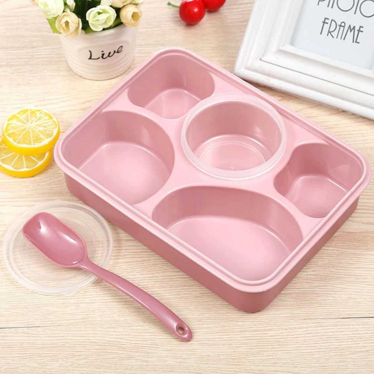 Детский Ланч-бокс Bento портативная коробка для бенто школы синий розовый детская микроволновая печь пищевой контейнер Кухонный Контейнер для хранения Ланчбокс пищевой термос - Цвет: 1A-pink