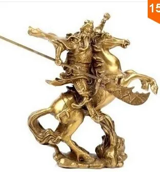 Китайский древний Герой Гуань Гонг Юй катается на лошади * бронзовая статуя | Дом
