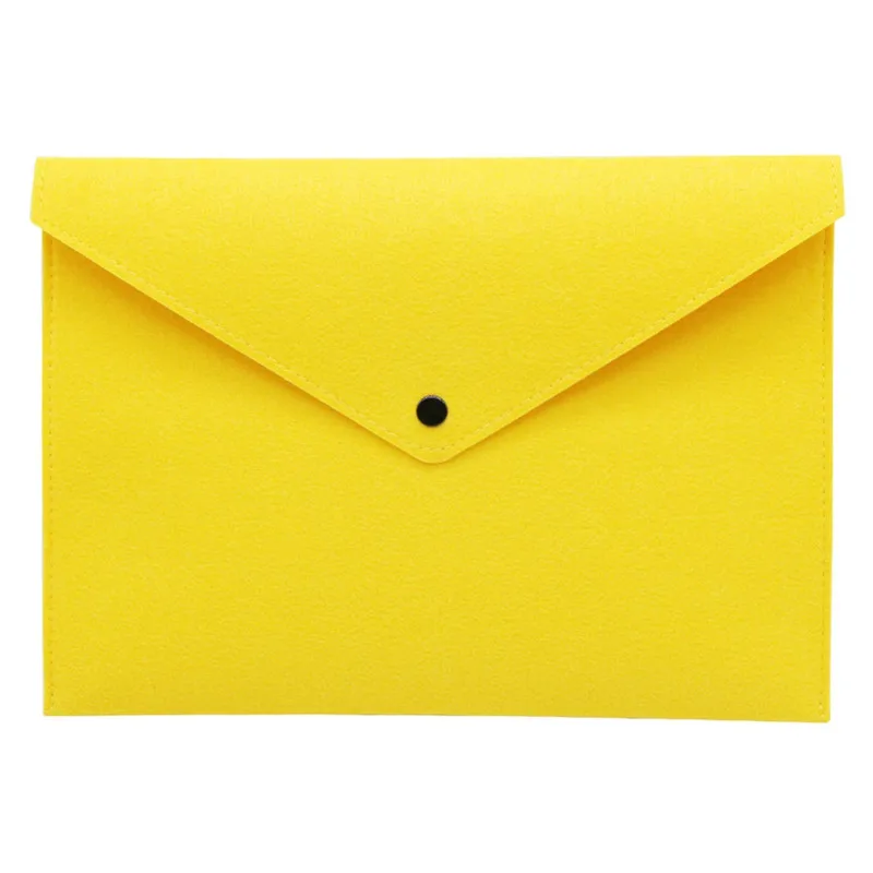 1 pcs yellow 1 шт. А4 химическая фетровая папка для файлов, прочный портфель, сумка для документов, канцелярские товары, школьные, офисные, деловые принадлежности - Цвет: 1 pcs yellow