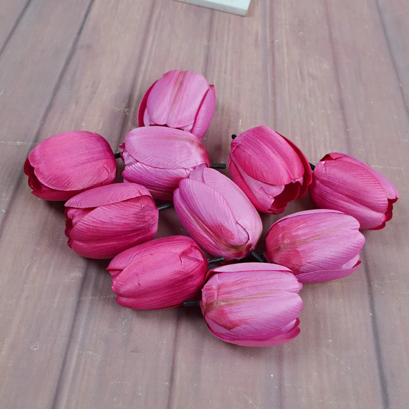 100 шт./лот имитация тюльпанов цветов на голову искусственные украшения цветы