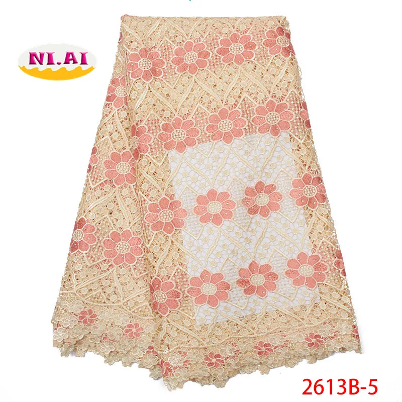 Cream Water Soluble Lace Fabric For Dress Newest Flower Guipure Bridal Wedding Materials MR2613B | Дом и сад