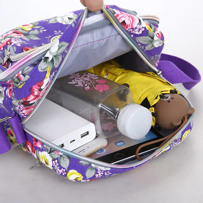 Женская Цветочная сумка через плечо милая розовая из 100% хлопка вместительная для