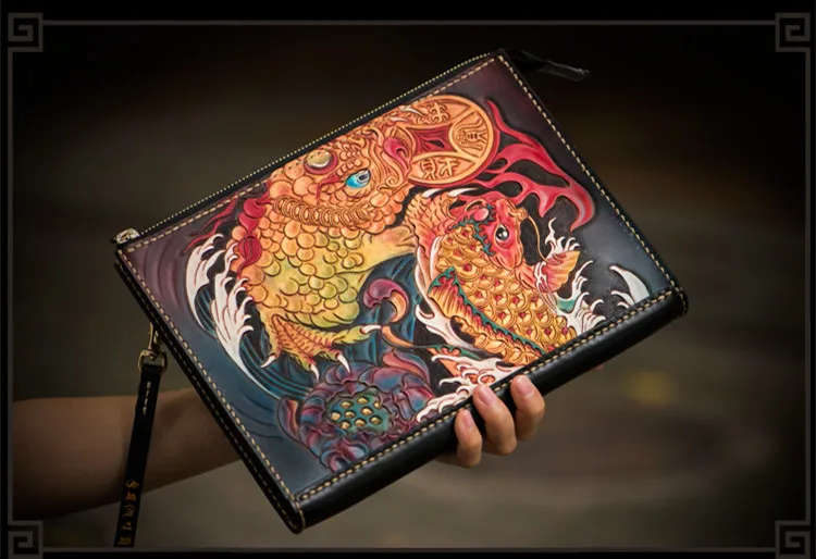 Мужская сумка ручной работы в китайском стиле из растительного дубления