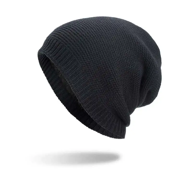 Осенне-зимняя модная однотонная шапка Skullies& Beanies, мужская вязаная шапка из шерсти и хлопка, теплая уличная Кепка s, шапки для мужчин