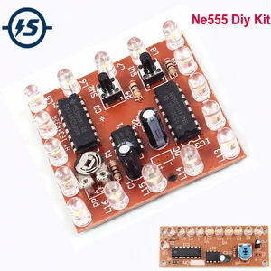 Набор для самостоятельной сборки с мигасветильник светом, стробоскоп NE555 + CD4017, наборы для обучения электронной практики, детали, световой проточный светодиодный модуль