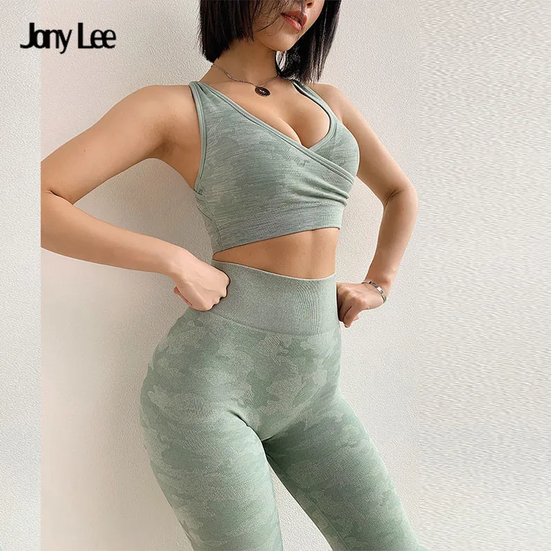 Женский тренировочный комплект из 2 предметов одежда для фитнеса тренажерного