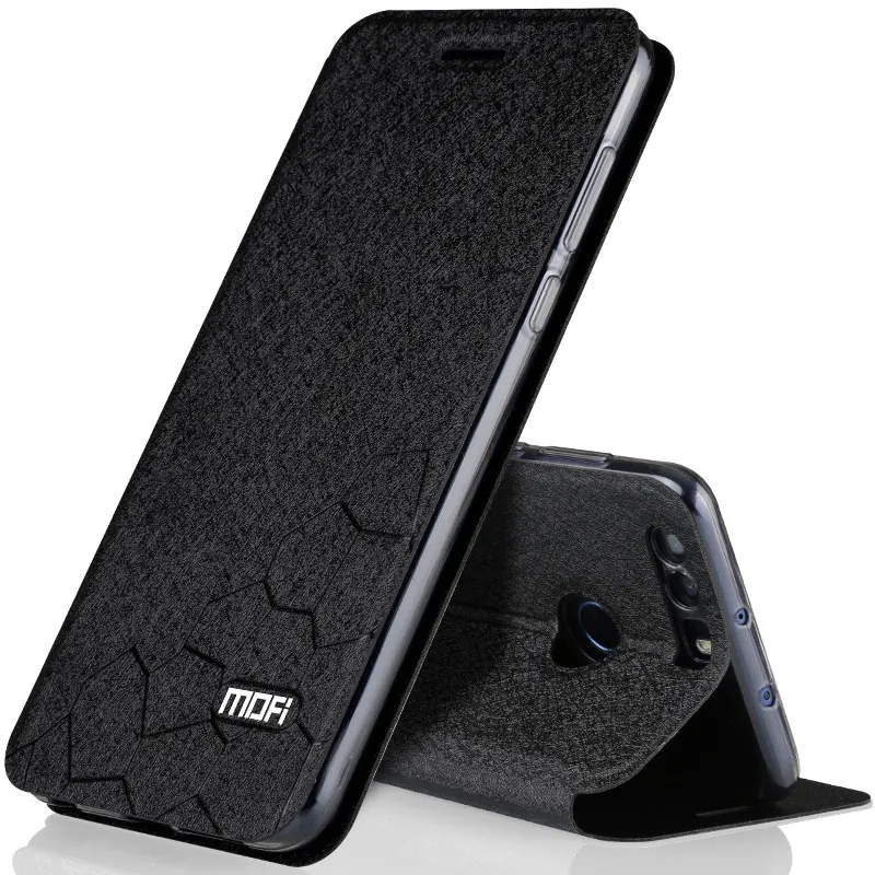 Кожаный чехол для huawei honor 8, 5,2 дюймов, 3 ГБ, 4 Гб, чехол для huawei honor 8, черный флип-чехол, Ультратонкий силиконовый чехол для honor 8, mofi - Цвет: Черный