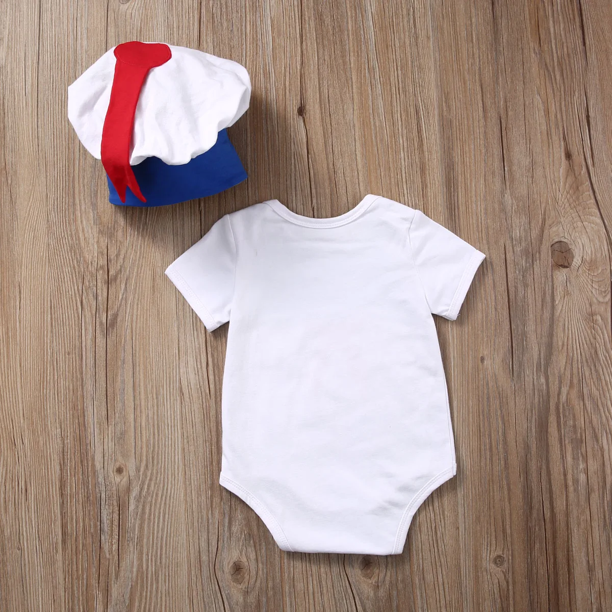 2pcs Newborn Baby Girls Boys Clothes Little Sailor Short Sleeve Bodysuit Romper Hat Outfit Tracksuit Costume Clothing Set | Детская