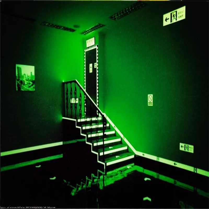 1 рулон самоклеящаяся зеленая светящаяся Предупреждение ющая лента ночное