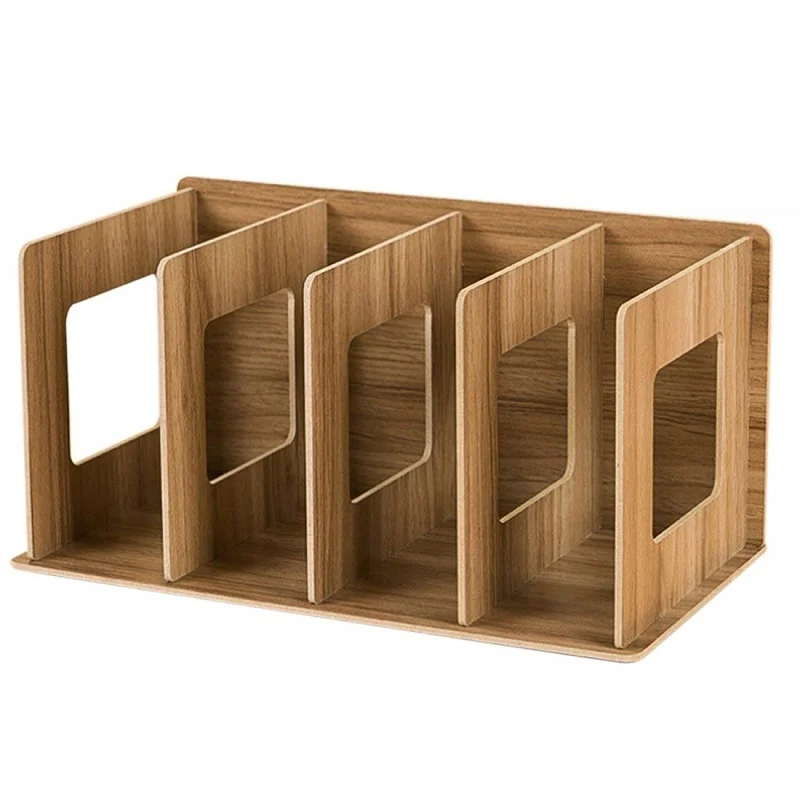 Wooden Деревянные DIY настольные журналы и книги для хранения CD DVD полки для хранения книжный Дисплей Полка Подставка сетчатый стол органайзер металлический Deskt - Цвет: Wooden