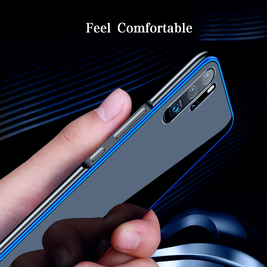 Металлический бампер + чехол из закаленного стекла для huawei P30 Pro 2019 роскошная