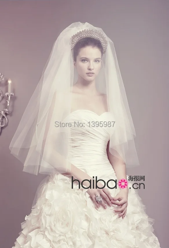 

Two Layers Cut edge Wedding Veils First yarn For Brides Fabulous High quality Short fashion Trendy New arrival 2015